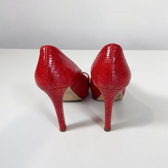 Kate Spade New York Scarlet Snakeskin Embossed Platform Pump Red 6B 90s Y2K - Picture 3 of 11